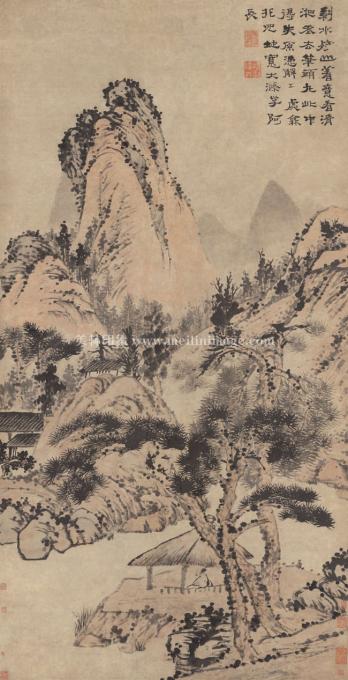 石涛-山水-90x175cm