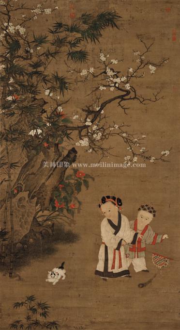 苏汉臣--冬日戏婴图-绢本-103x188cm