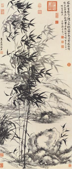 石涛、王原祁-兰竹合作-纸本-57X133cm
