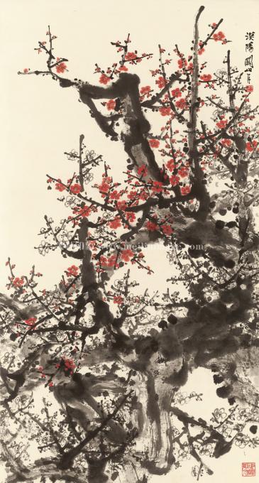 关山月-梅-95x178cm