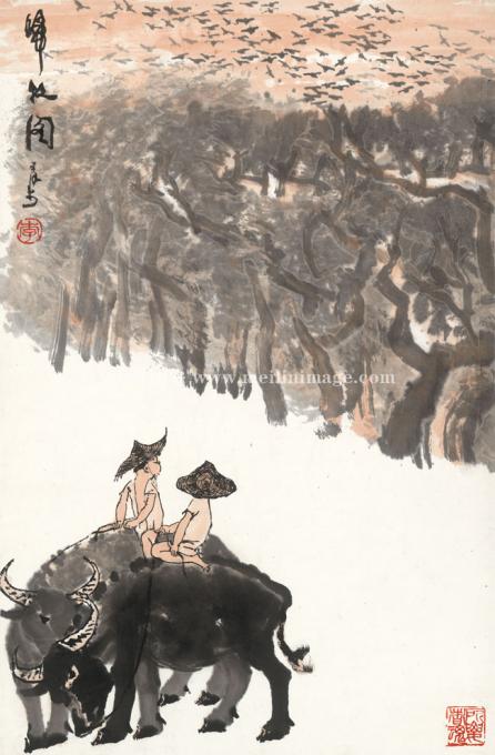 李可染-归牧图-45x69cm