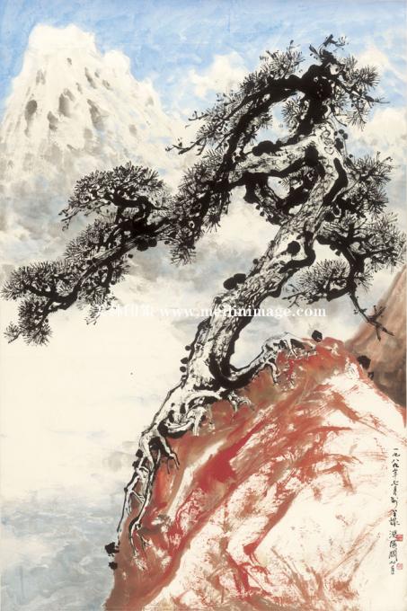 关山月-石上松-92x138cm