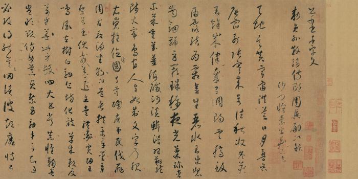 怀素-小草千字文-绢本-33.7x347.0cm