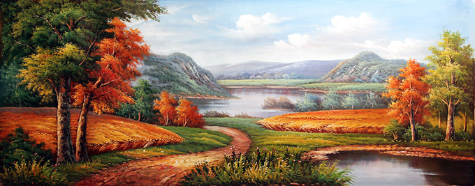 西餐厅油画扫描，西餐厅油画复制，西餐厅油画装裱